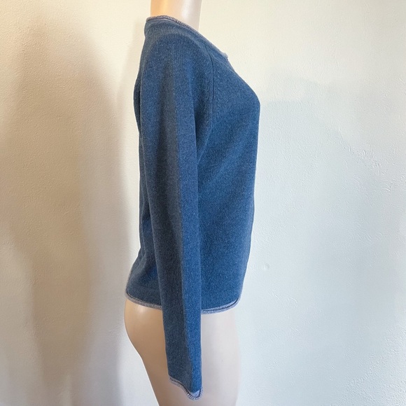 IrelandsEye Killiney Button Down Wool Cashmere Blend Cardigan Harbour Blue Small - Picture 10 of 14
